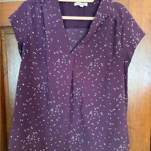 Elegant Purple Blouse with Speckle Design